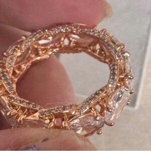 Rose Gold Crystal Eternity Ring - Women Jewelry
